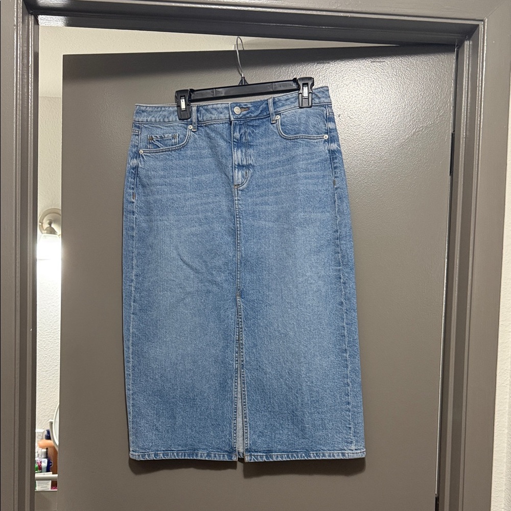 LOFT Denim Midi Skirt